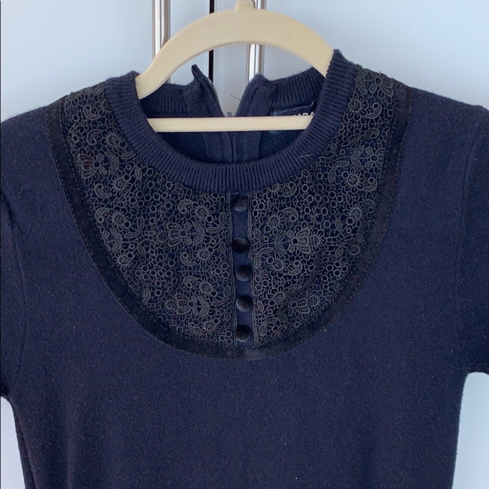 Blue dress with lace detail